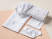Boy Lathopana - White Phaed Border With Bead Accent - Organic Cotton
